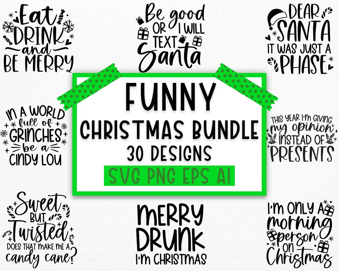 Funny Christmas SVG Bundle, Christmas sign svg