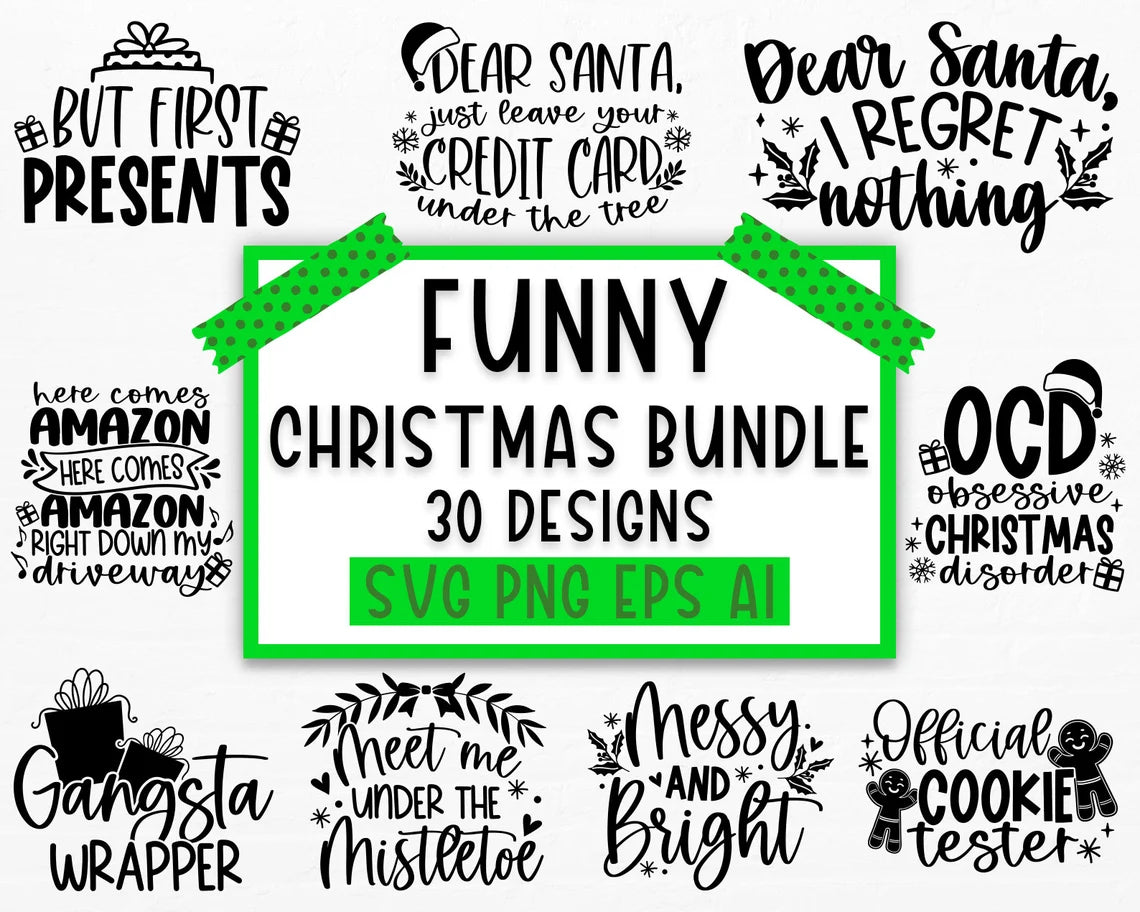 Funny Christmas SVG Bundle, Christmas sign svg