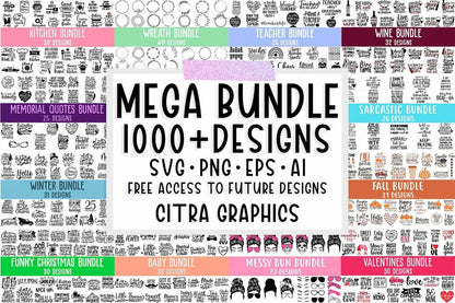 Mega SVG Bundle 1000+ Designs