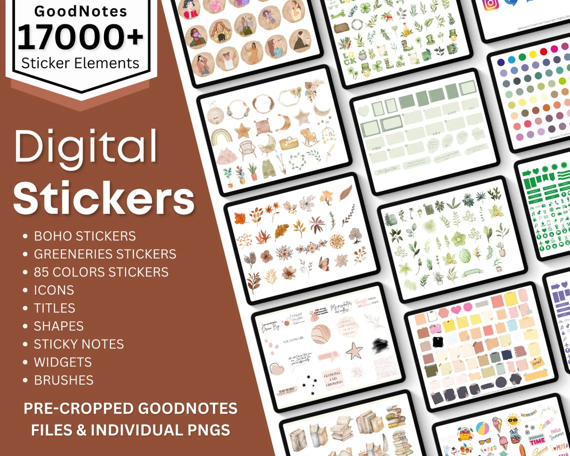 17000+ Daily Digital Sticker Book for Goodnotes