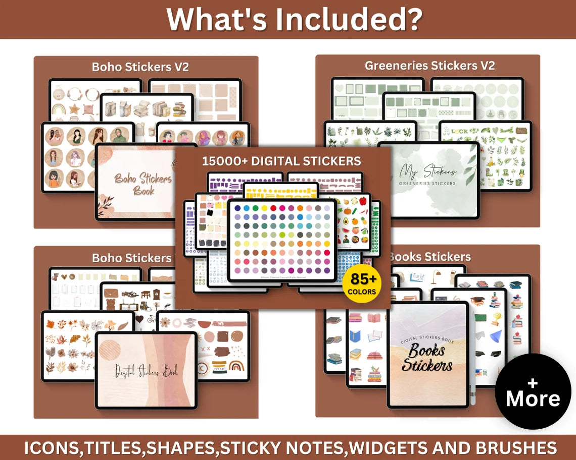 17000+ Daily Digital Sticker Book for Goodnotes