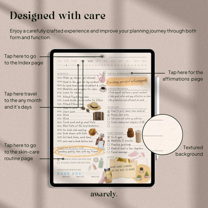 Ersatile Digital Planner: Daily, Weekly, Monthly | Goodnotes iPad Planner for Self Care, ADHD, and Meal Planning