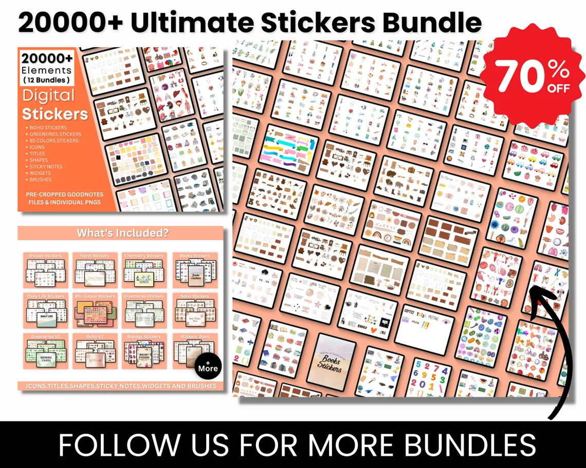 17000+ Daily Digital Sticker Book for Goodnotes