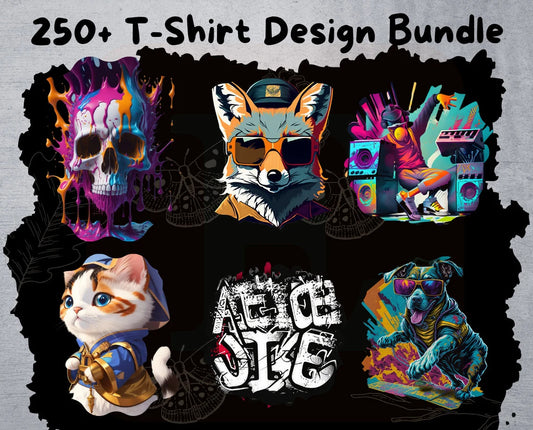 250+ Premium T-Shirt Design Bundle POD