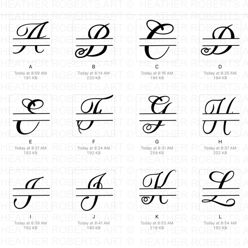 Split Monogram Alphabet