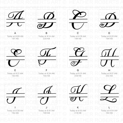 Split Monogram Alphabet