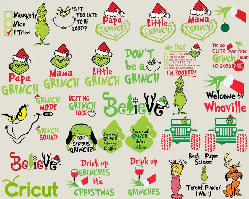 The Grinch Bundle 190+ UNIQUE DESIGN