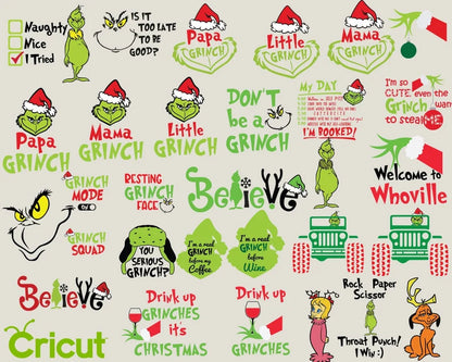 The Grinch Bundle 190+ UNIQUE DESIGN