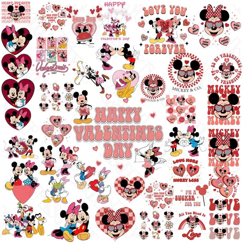 Mega Mouse & Friends Valentine PNG Bundle